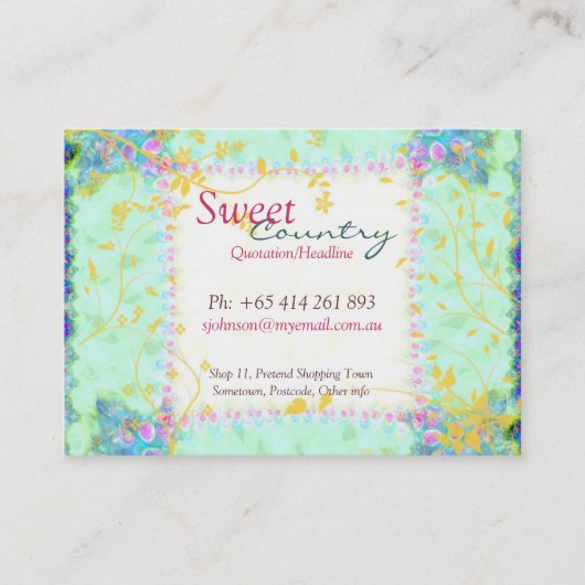 Groot Visitekaartje van de patchwork in een land m (Voorkant)