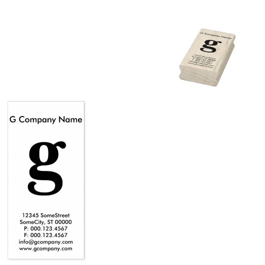 groot visitekaartje van het lagere monogram rubberstempel (Gestempeld)