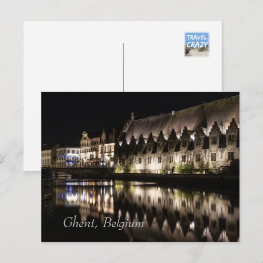 'Groot Vleeshuis', Gent, België bij nacht Briefkaart (Voorkant / Achterkant)