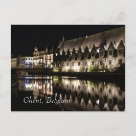 'Groot Vleeshuis', Gent, België bij nacht Briefkaart