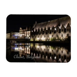 'Groot Vleeshuis', Gent, België bij nacht Magneet