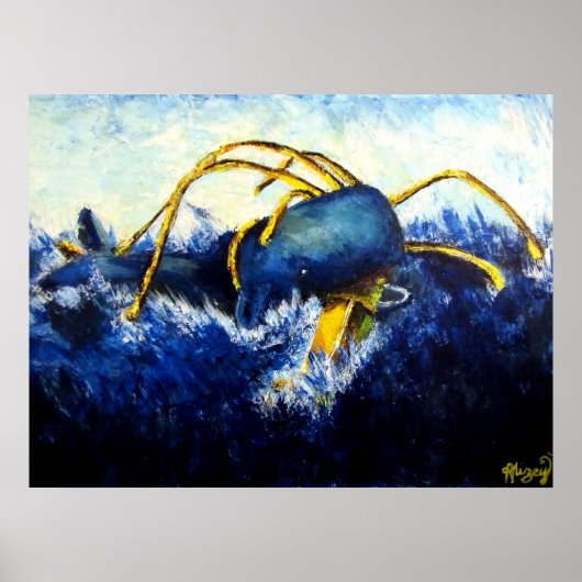 Groot Vs Colossal Squid Original Artist Print (Voorkant)