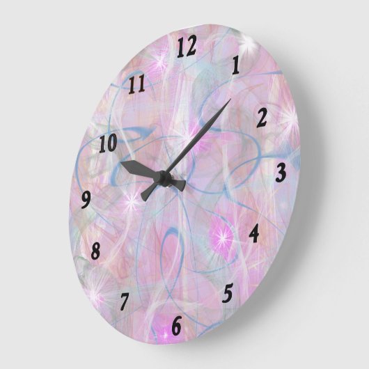 Groot wandklok roze Abstract ontwerp (Hoek)