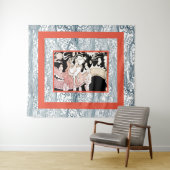 GROOT WANDTAPIJT MET DRAAK EN JAPANS GOLFPATROON WANDKLEED (In Situ (horizontaal))