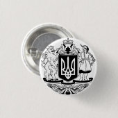 Groot wapen van Oekraïne Ronde Button 3,2 Cm (Voorkant /achterkant)