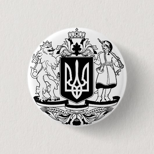 Groot wapen van Oekraïne Ronde Button 3,2 Cm (Voorkant)