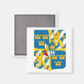 Groot wapenschild van Zweden Magneet (Voorkant / Achterkant)