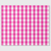 Groot warm roze en wit gingham pakpapier (Vlak)