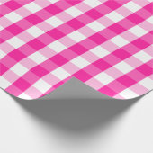 Groot warm roze en wit gingham pakpapier (Hoek)