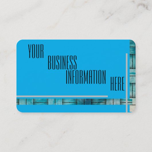 Groot Weave Basket Weave in Turquoise/Grey op een Visitekaartje (Achterkant)