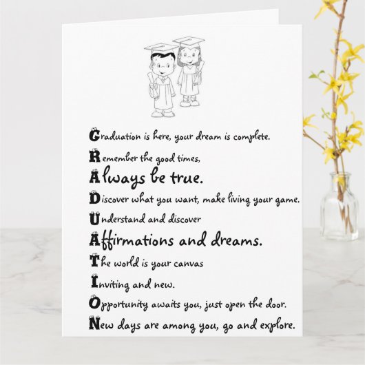 Groot Wenskaart/Afstuderen Kaart (Gele Bloem)