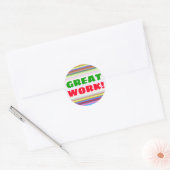 "GROOT WERK!" + Stripes van diverse Kleurensticker Ronde Sticker (Envelop)