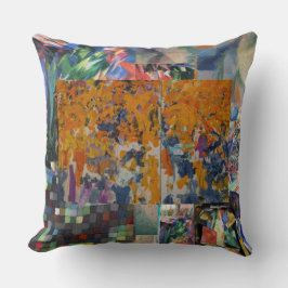 Groot werpkussen met abstracte collage kussen