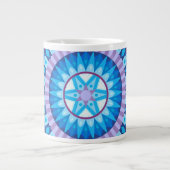 Groot Winter Mandala Blauw Sneeuwvlok Patroon Knus Grote Koffiekop (Voorkant)