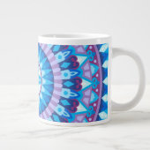 Groot Winter Mandala Blauw Sneeuwvlok Patroon Knus Grote Koffiekop (Rechts)