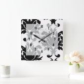 groot wit en zwart vet vouw vierkante klok (Huis)