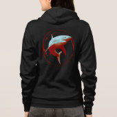 Groot wit haai grafisch ontwerp hoodie (Achterkant)