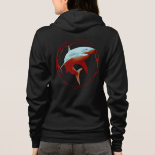 Groot wit haai grafisch ontwerp hoodie