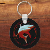 Groot wit haai grafisch ontwerp sleutelhanger (Voorkant)