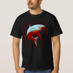 Groot wit haai grafisch ontwerp t-shirt