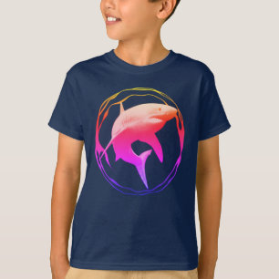 Groot wit haai grafisch ontwerp t-shirt