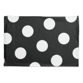 Groot wit puntpatroon - Aangepaste kleur zwart Kussensloop (Achterkant)