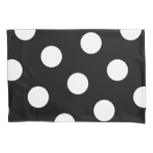Groot wit puntpatroon - Aangepaste kleur zwart Kussensloop (Voorkant)