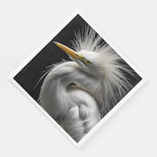 Groot wit zilver portret servet (Hoek)