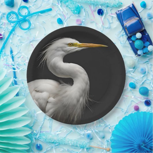 Groot wit zilveren zilveren portret II Papieren Bordje (Feest)