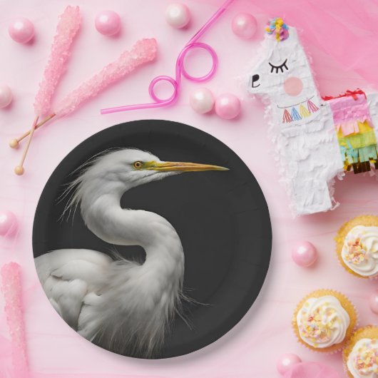 Groot wit zilveren zilveren portret II Papieren Bordje (Feest)