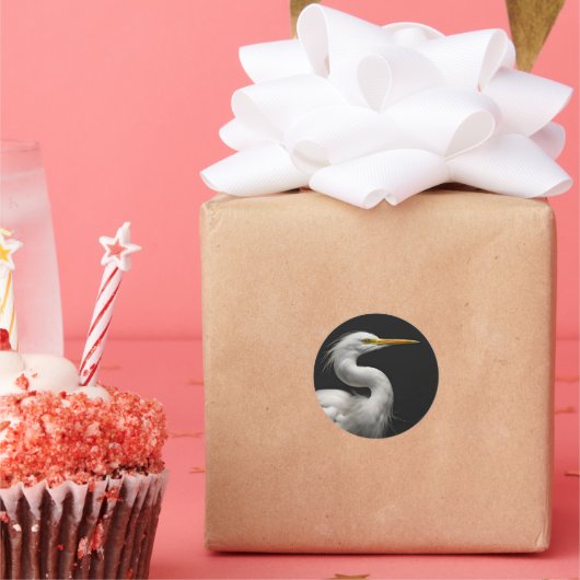 Groot wit zilveren zilveren portret II Ronde Sticker (Feest)