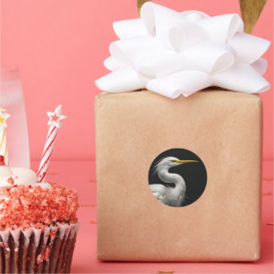 Groot wit zilveren zilveren portret II Ronde Sticker