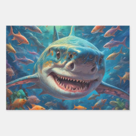 Groot wit zwemmen in het Zee Inpakpapier Vel