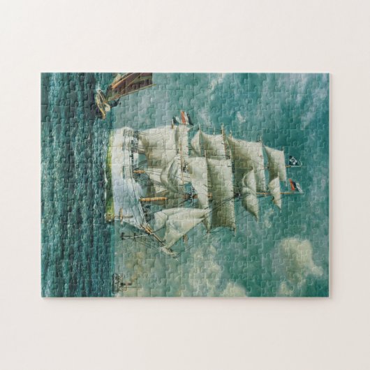  groot witzeilschip (1895) legpuzzel (Horizontaal)