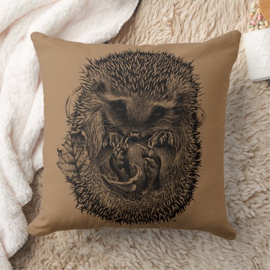 Groot worpkussen met slapende egel kussen (Deken)