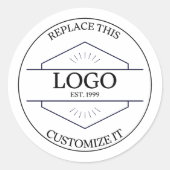 Groot Zakelijk Logo Aanpasbaar Klassiek Ronde Sticker (Voorkant)