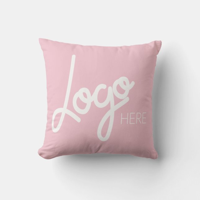 Groot Zakelijk Logo Promotioneel Merk Roze Kussen (Voorkant)