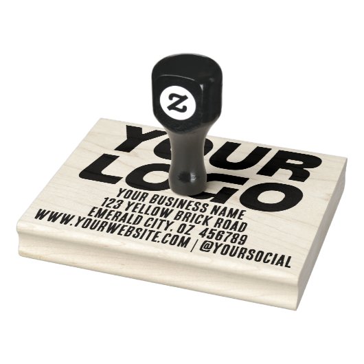 Groot zakelijk logo vet retouradres rubberstempel (Stempel)