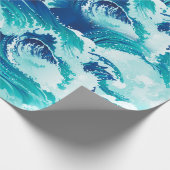 Groot zee- of oceaangolfontwerp cadeaupapier (Hoek)