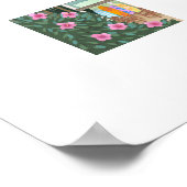 Groot zee-schuim groen strandhuis print (Hoek)