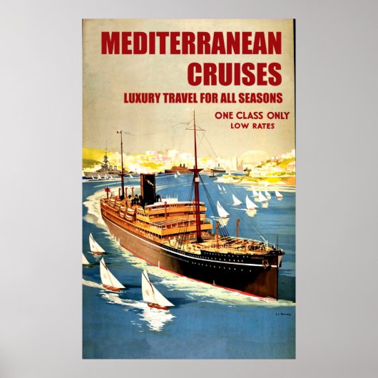 Groot zeeschip op Middellandse Zee-cruise Poster (Voorkant)