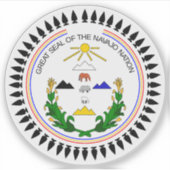 Groot zegel van de Navajo natie en stam, USA Sticker (Voorkant)