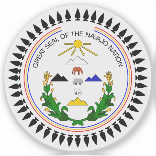 Groot zegel van de Navajo natie en stam, USA Sticker (Voorkant)