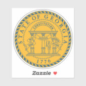 Groot zegel van de staat Georgia Sticker (Vel)