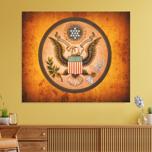  Groot ZEGEL van de Verenigde Staten 1890 Canvas Afdruk (Insitu (Woonkamer))