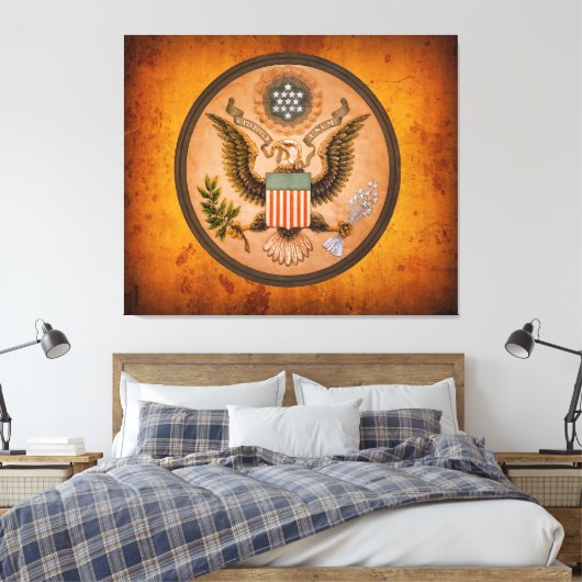  Groot ZEGEL van de Verenigde Staten 1890 Canvas Afdruk (Insitu (Slaapkamer))