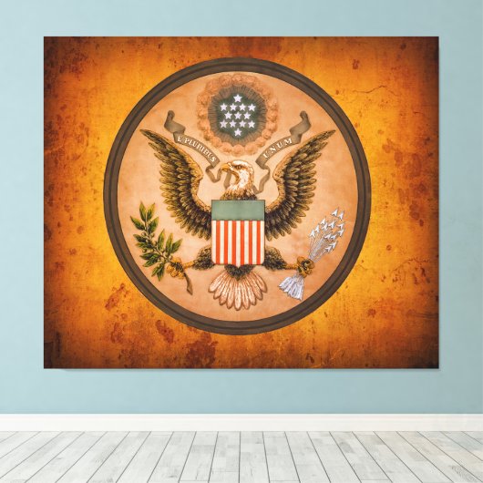  Groot ZEGEL van de Verenigde Staten 1890 Canvas Afdruk (Insitu (Houten vloer))