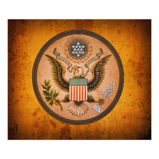 Groot ZEGEL van de Verenigde Staten 1890 Foto Afdruk (Voorkant)