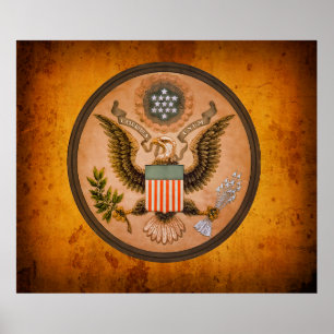 Groot ZEGEL van de Verenigde Staten 1890 Poster