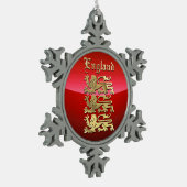 Groot zegel van koning Richard I Tin Sneeuwvlok Ornament (Links)